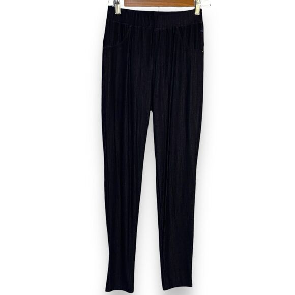 Yahada Pull On Jeggings Womens One Size Dark Blue Stretch Casual Travel Academia - Picture 3 of 11